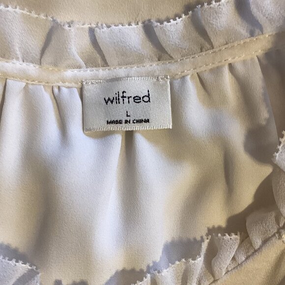 Wilfred Daughter Dress Women's Puff-Sleeves Button-Front Midi Smocking Ruffles - Picture 9 of 15